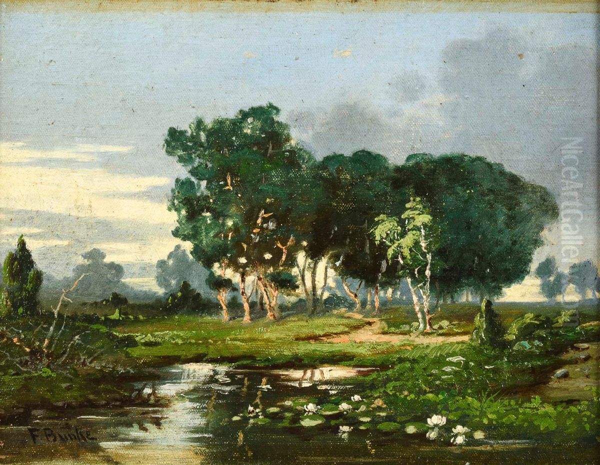 Teichlandschaft Oil Painting by Franz Bunke