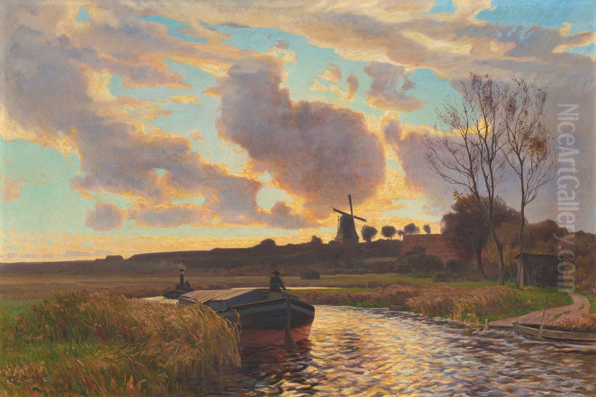 Abend nach einem sturmischen Tage Oil Painting by Franz Bunke