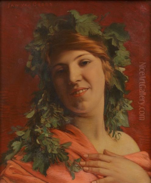 Bacchante Oil Painting by Jan van Beers
