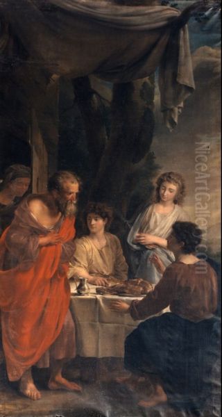 Abraham visited by the three Angels Oil Painting by Willem Jacob Herreyns