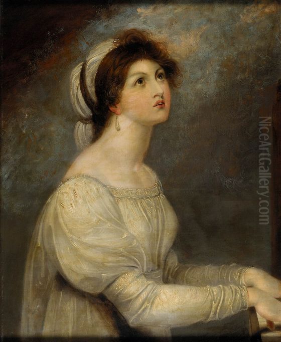 Lady Hamilton as Saint Cecilia Oil Painting by Richard Westall