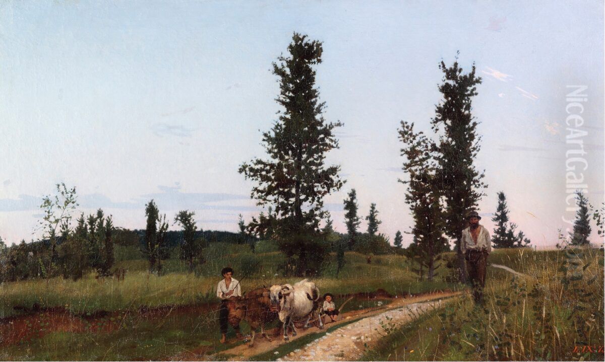 Verso sera presso Polcenigo (Friuli) Oil Painting by Luigi Nono