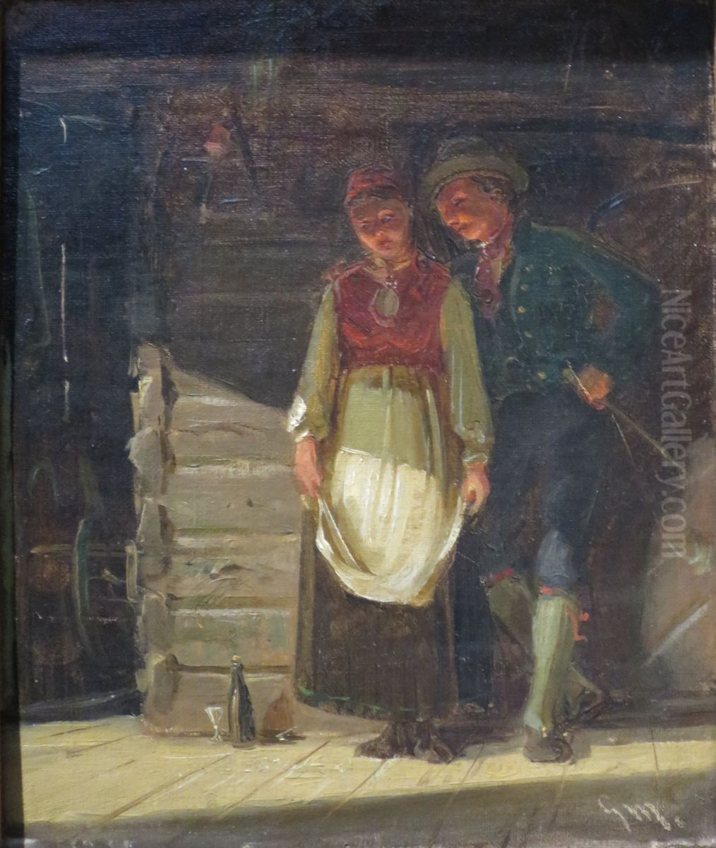 The Proposal Oil Painting by Gerhard Munthe