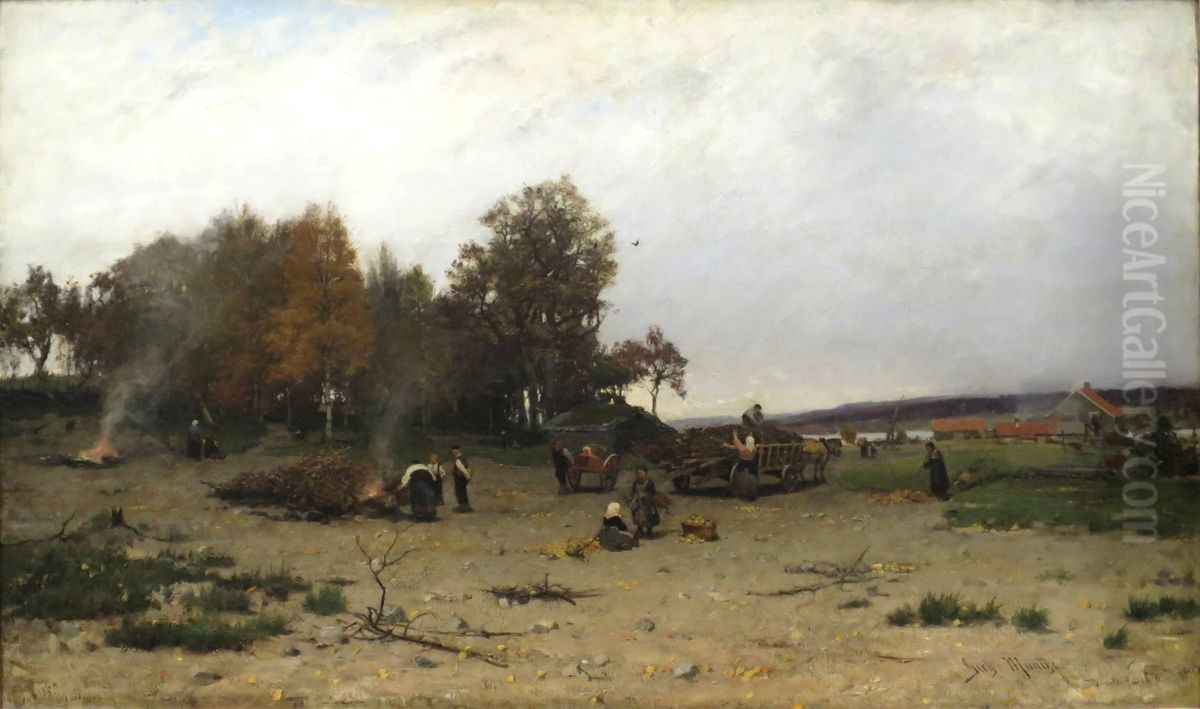 Autumn landscape Oil Painting by Gerhard Munthe