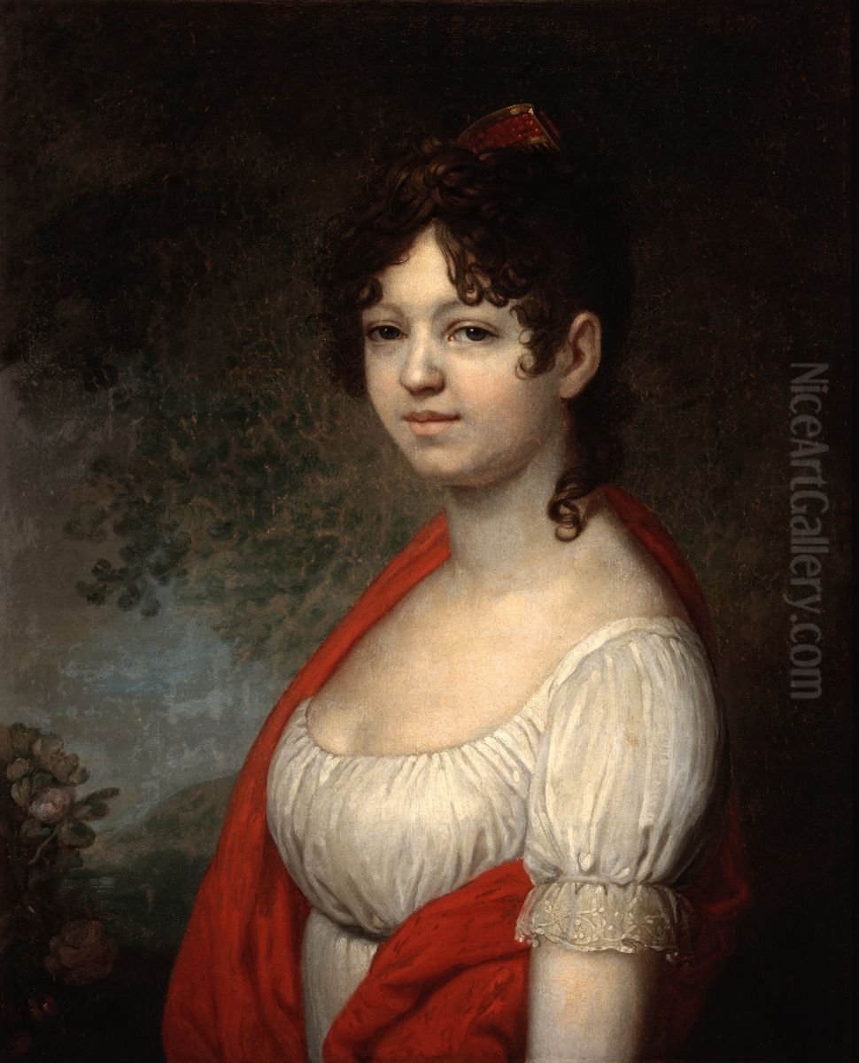 Portrait of Varvara Tomilova (1784-1823) Oil Painting by Vladimir Borovikovsky
