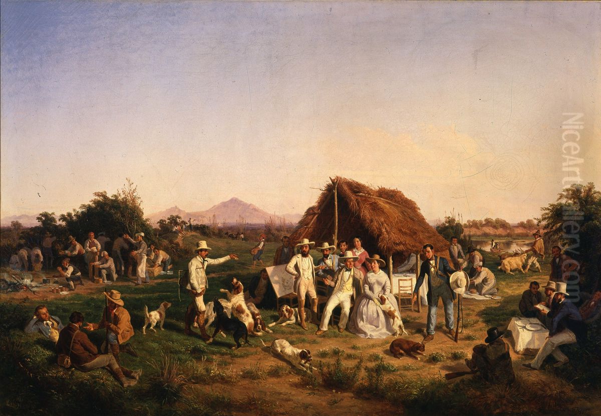 La famiglia reale di Napoli a caccia Oil Painting by Filippo Palizzi