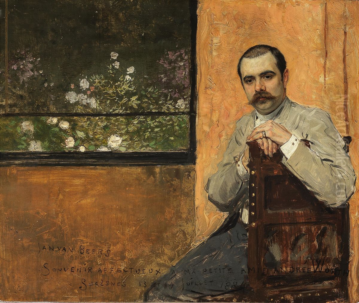 Portrait of a man seated by a window Oil Painting by Jan van Beers