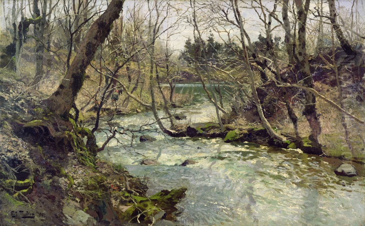 River Oil Painting by Frits Thaulow