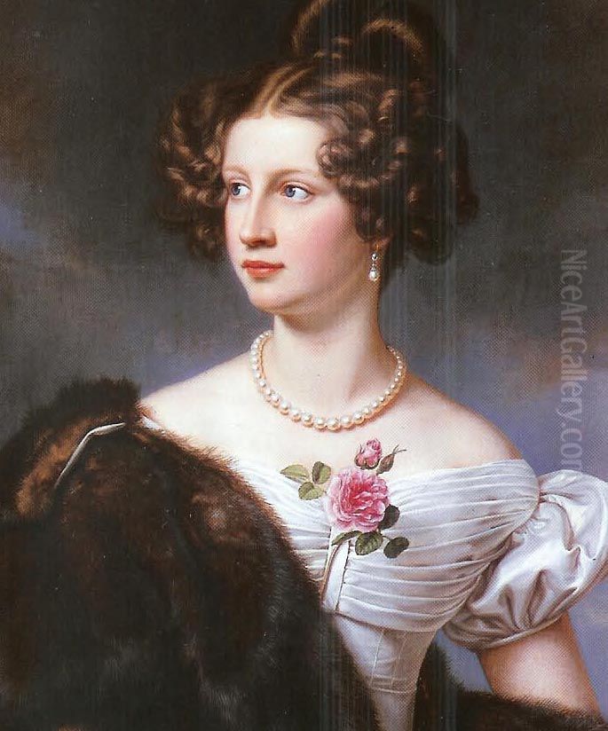 Bildnis der Amalie von Lerchenfeld Oil Painting by Joseph Karl Stieler