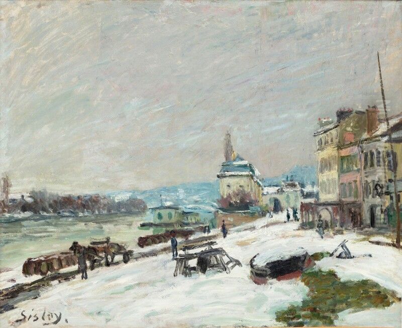 Hiver a Marly, effet de neige Oil Painting by Alfred Sisley