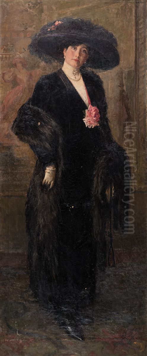 Ritratto di Gemma Maria Gaddini Pecci Blunt Oil Painting by Giuseppina Vannutelli