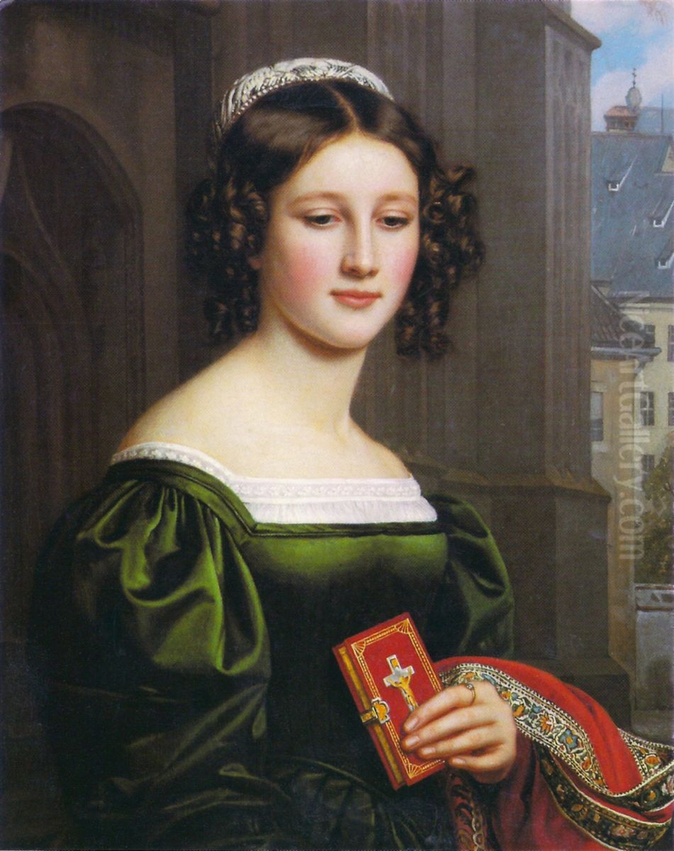 Portrait ofAnna Hillmayer(1812-1847) Oil Painting by Joseph Karl Stieler