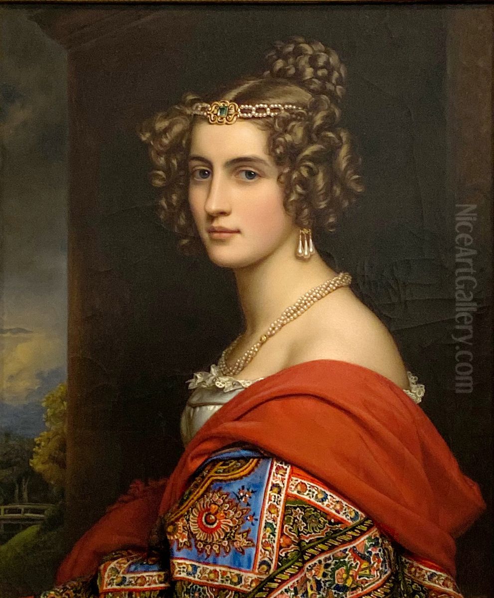 Amalie von Schintling Oil Painting by Joseph Karl Stieler