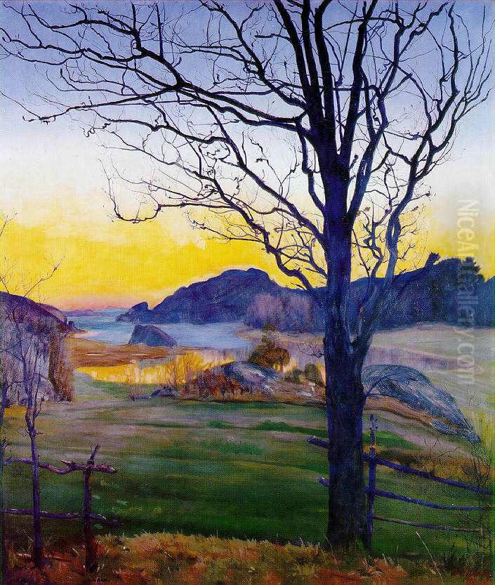 Autumn Landscape Oil Painting by Harald Oscar Sohlberg