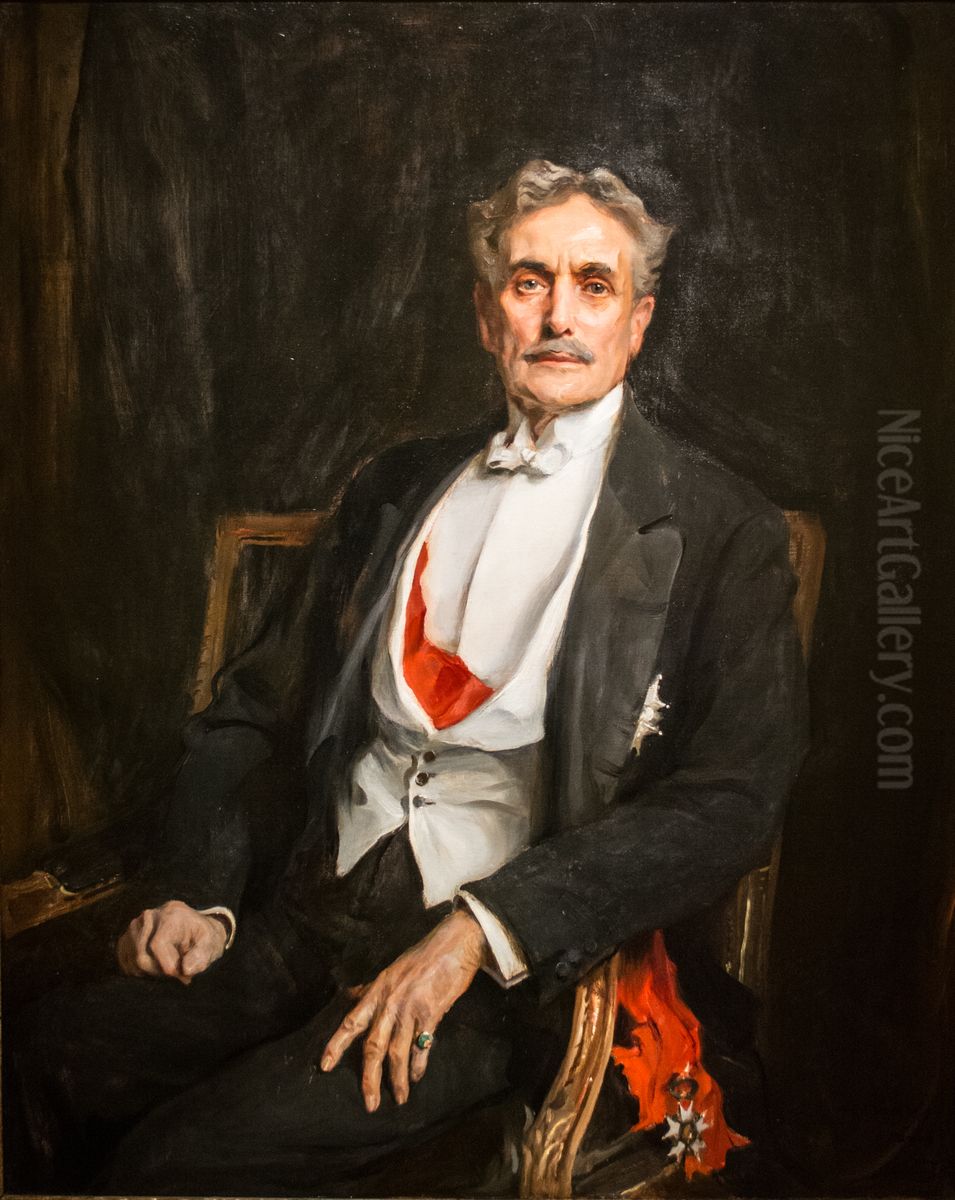 Portrait of Myron Herrick Oil Painting by Philip de Laszlo