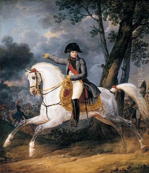 Equestrian portrait of emperor Napoleon I Oil Painting by Carle Vernet