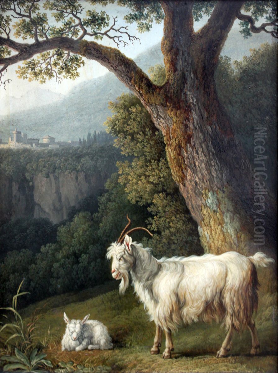 Goat and Lamb Oil Painting by Jacob Philipp Hackert