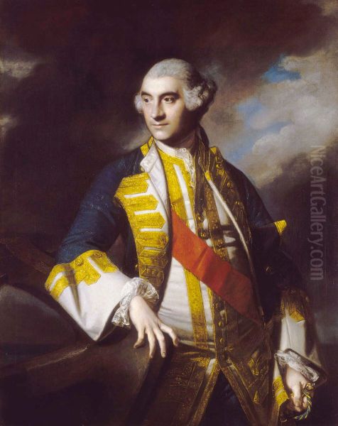 Portrait of Sir Charles Saunders (c.1715-1775) Oil Painting by Joshua Reynolds