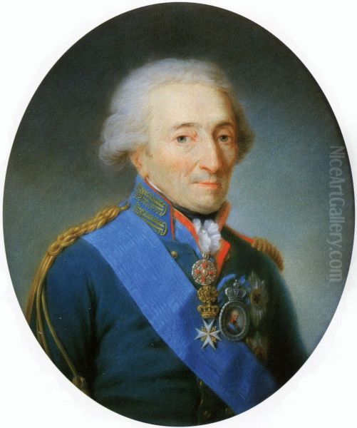 Portrait of Nikolay Ivanovich Saltykov (1736-1816) Oil Painting by Martin Ferdinand Quadal