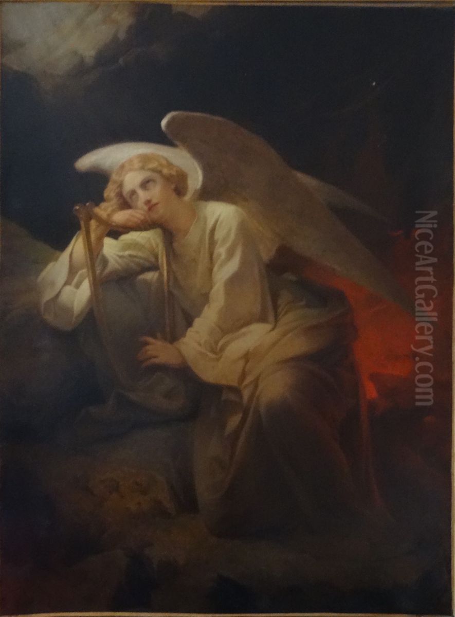 L'Ange exile Oil Painting by Marie Anne Rosalie Thevenin