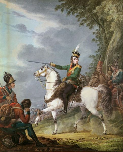 prince Jozef Antoni Poniatowski Oil Painting by Aleksander Orlowski