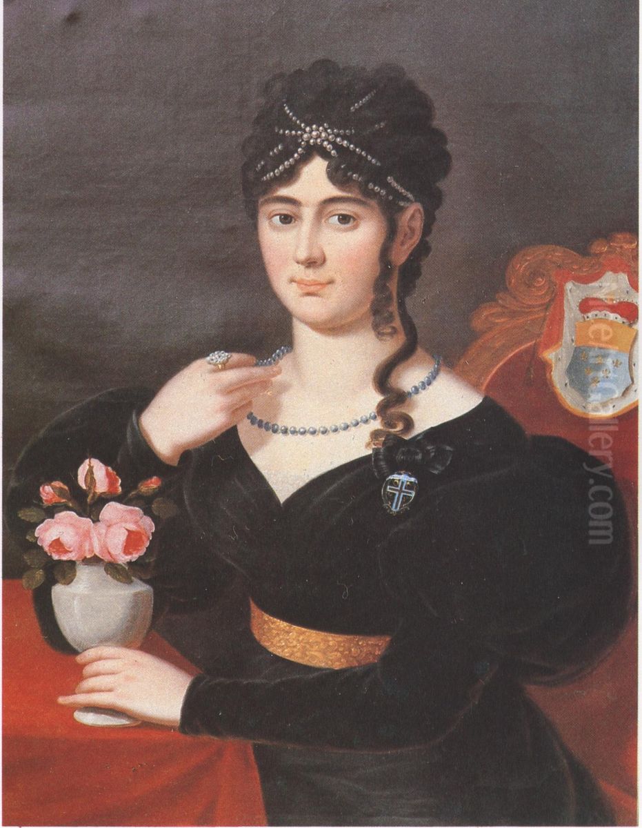 Seraphina Franziska zu Leiningen, geb. Grafin Porcia Oil Painting by Unidentified painter