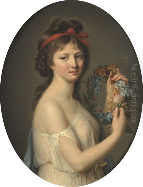Presumed portrait of Anne Angelique Germiot (1774-1835) Oil Painting by Jeanne-Elisabeth Chaudet
