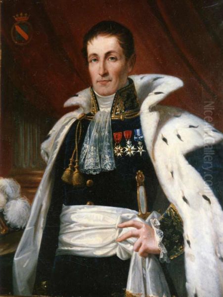 Portrait de Louis de La Forest Divonne (1765-1838) en tenue de pair de France. Oil Painting by Unidentified painter