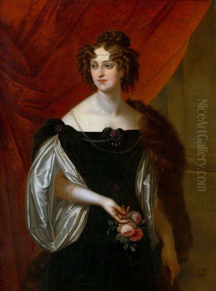 Portrait of Natalia Sanguszkowa nee Potocka (1807-1830). Oil Painting by Johann Ender