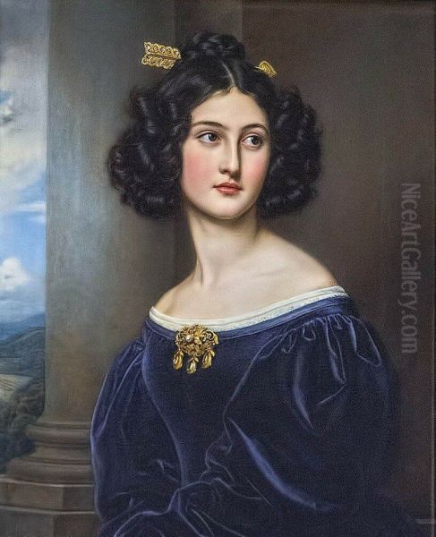 Nanette Heine, nee Kaulla Oil Painting by Joseph Karl Stieler