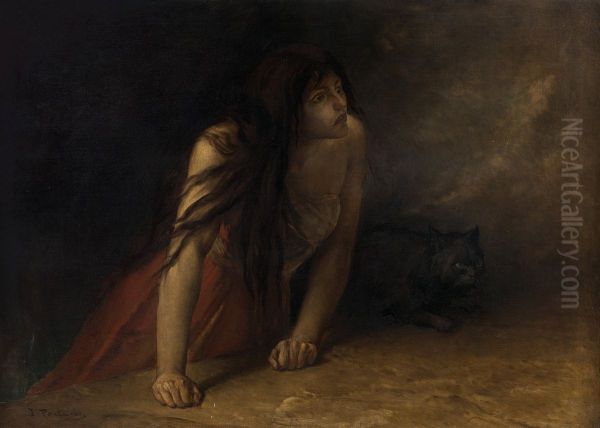 The witch Oil Painting by Jean-Francois Portaels