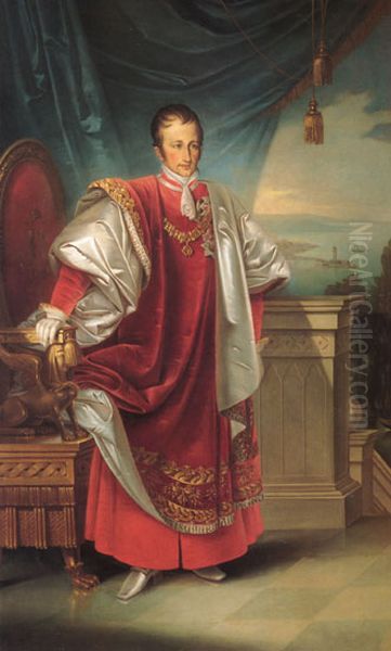 Portrait of Ferdinand of Austria (1793-1875) Oil Painting by Giuseppe Tominz