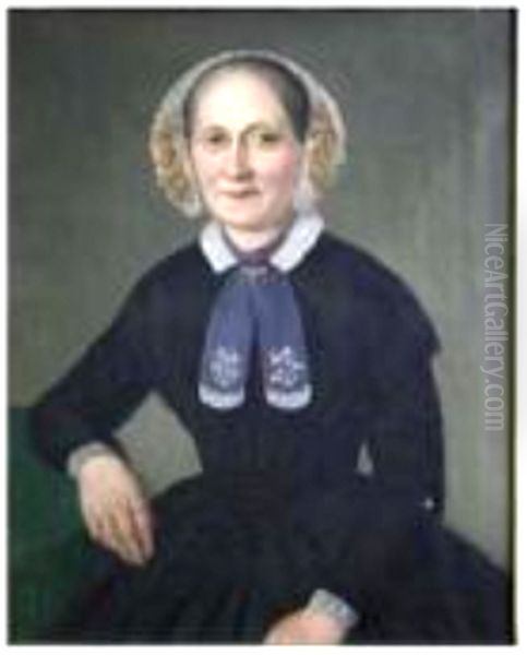 Cacilie Tellgmann (nee Bregazzi) Oil Painting by Ferdinand Tellgmann