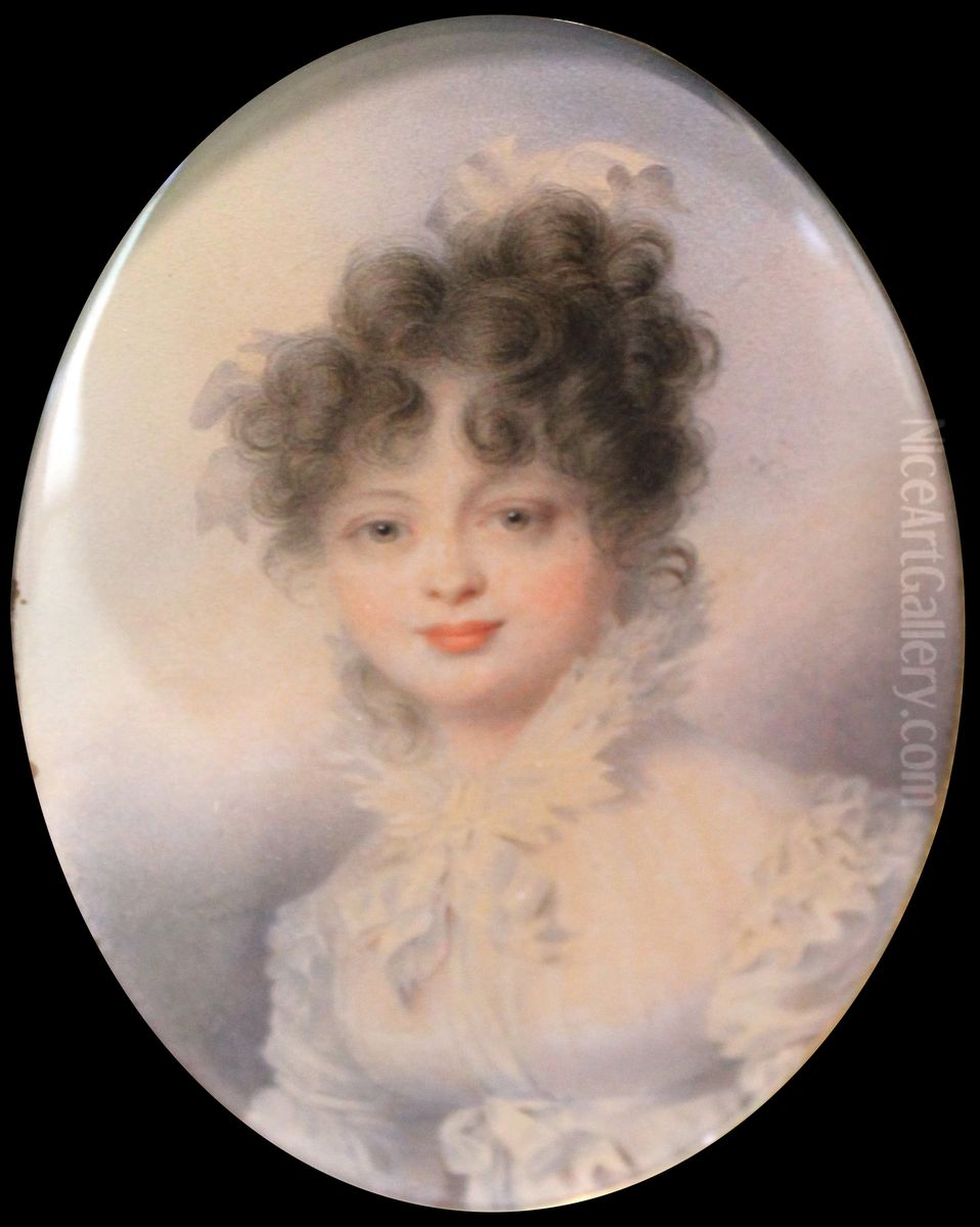 Portrait of Catherine Pavlovna of Russia, later Queen Catherine of Wurttemberg (1767 - 1855) Oil Painting by Jean-Baptiste Isabey