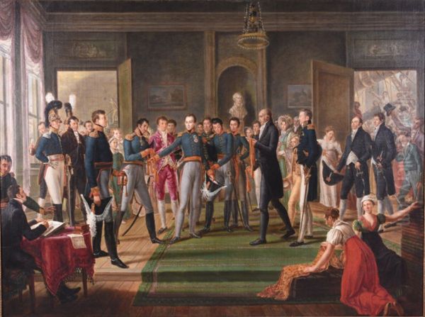 Visit of the future king William II (1792-1849) to the textile factory of Jan Rosseel in Ghent Oil Painting by Pieter Van Huffel