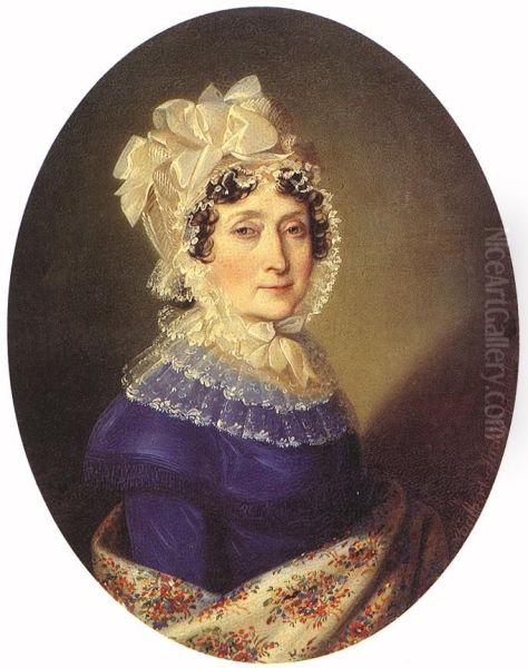 Portrait of Countess Ferencne Szechenyi, Julianna Festetich Oil Painting by Johann Ender