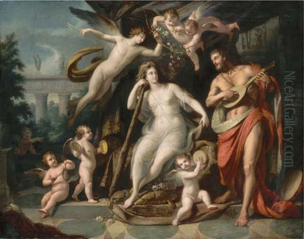 Hercules and Omphale Oil Painting by Fedele Fischetti