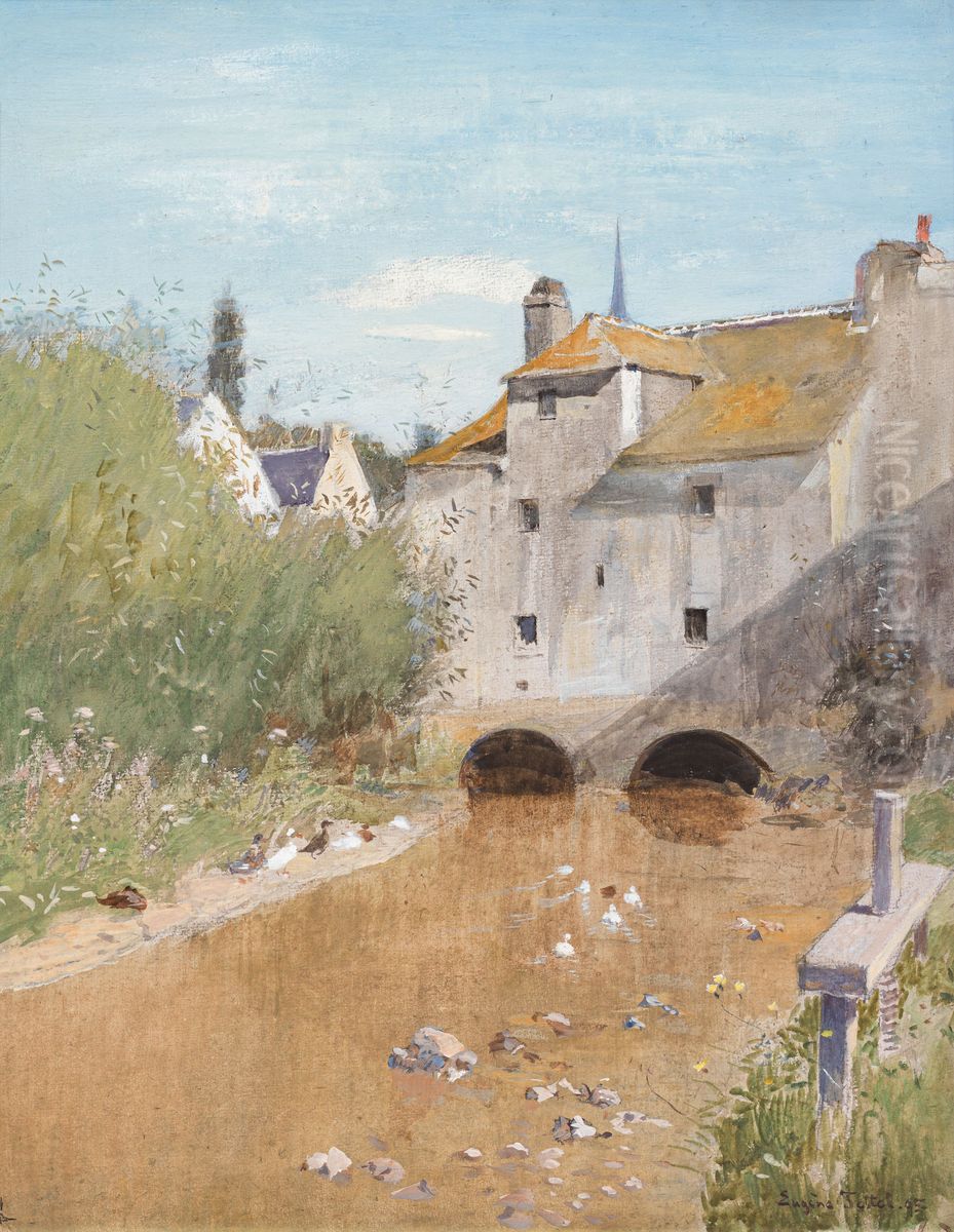 Alte Muhle bei Pont Aven in der Bretagne Oil Painting by Eugen Jettel