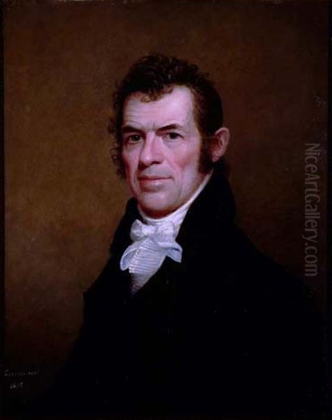 ISAIAH THOMAS, JR. (1773-1819), March 1818. Oil Painting by Ethan Allen Greenwood