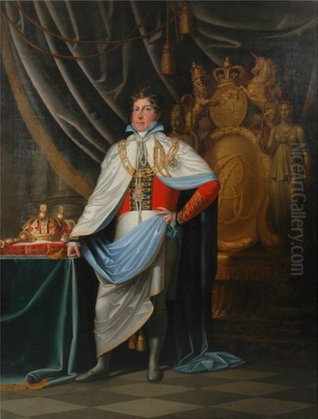 George IV as Grand Cross Knight of Hanoverian Guelphic Order Oil Painting by Wilhelm Gottfried Bauer