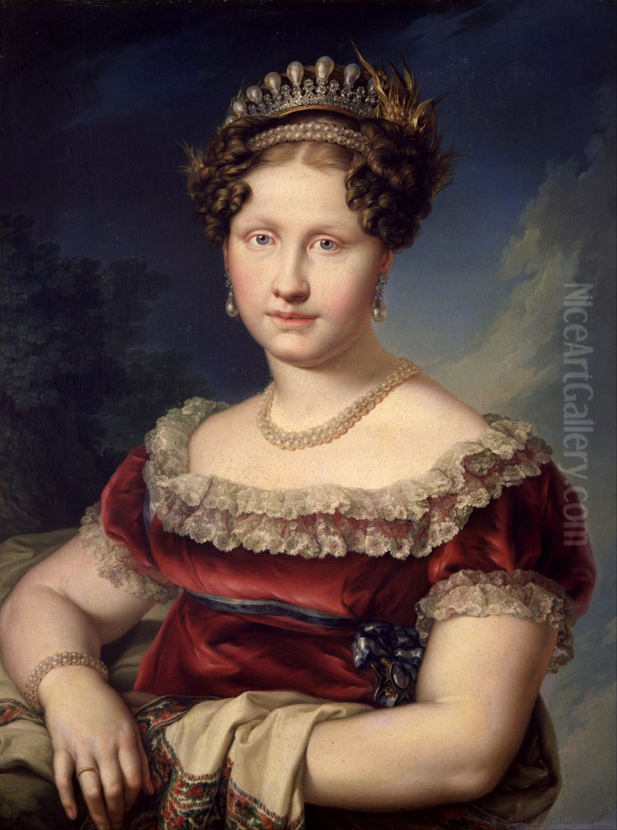 Luisa Carlota de Borbon-Dos Sicilias Oil Painting by Vicente Lopez Portana