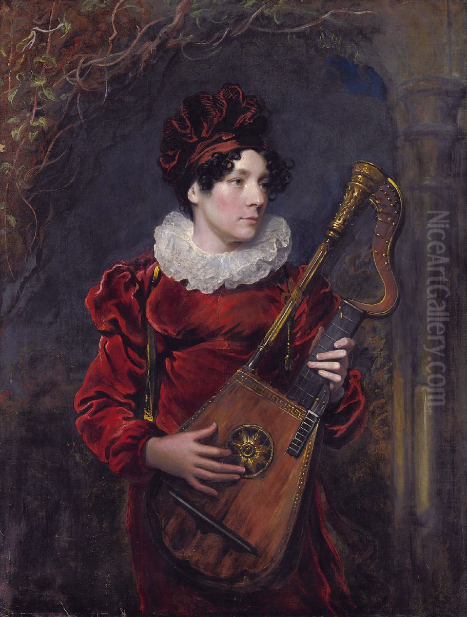 Portrait of Kitty Stephens, later Countess of Essex (1794 - 1882) Oil Painting by George Henry Harlow