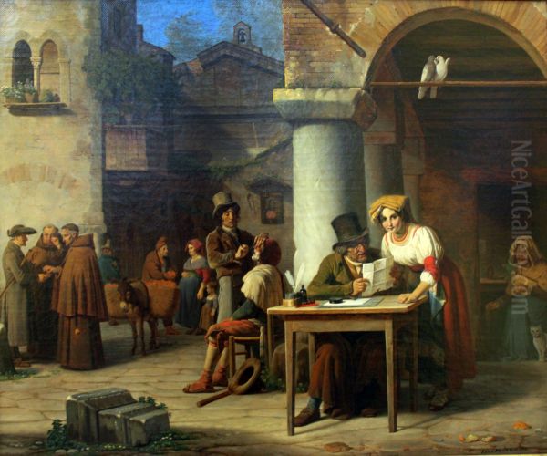 The public letter writer Oil Painting by Ernst Meyer