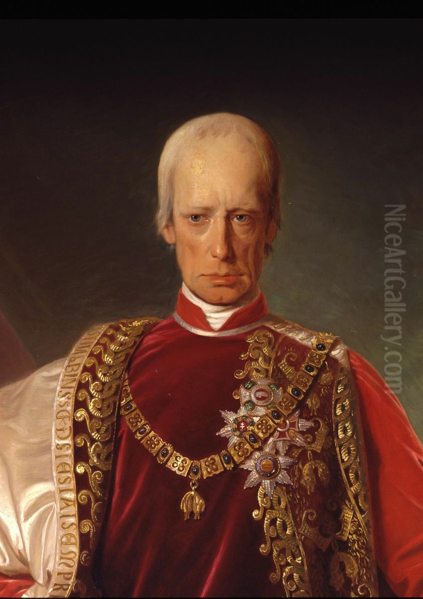 Portrait of Franz I, emperor of Austria Oil Painting by Friedrich von Amerling