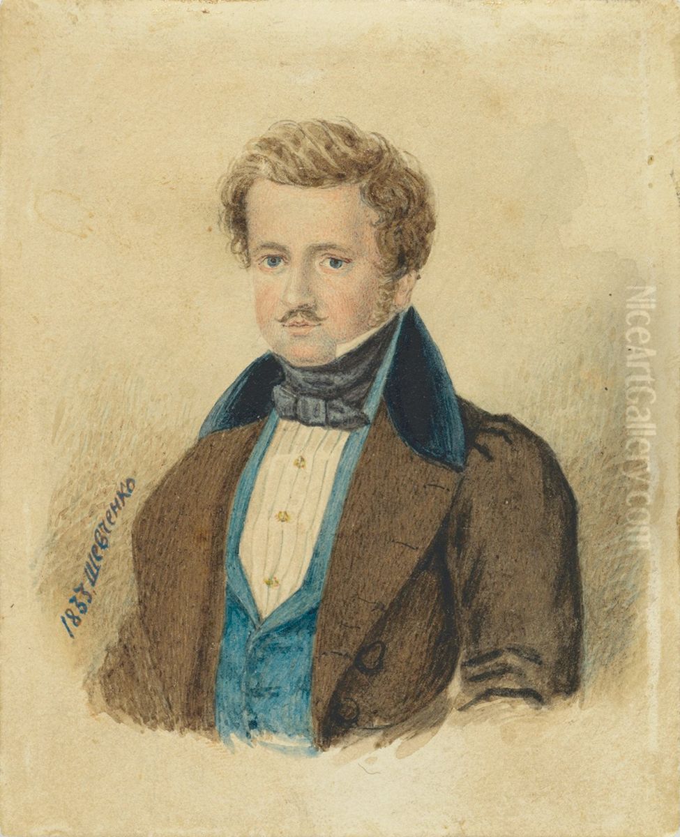 Portrait of Pavel Engelhardt Oil Painting by Taras Shevchenko