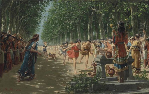 Heraean Games Oil Painting by Prospero Piatti