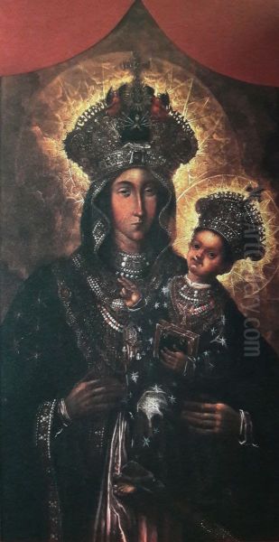 Black Madonna of Czestochowa. Oil Painting by unknown