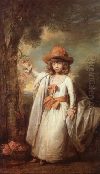Portrait of Henrietta Elizabeth Frederica Vane as a 10 year old (c. 1773-1807) Oil Painting by Gilbert Stuart