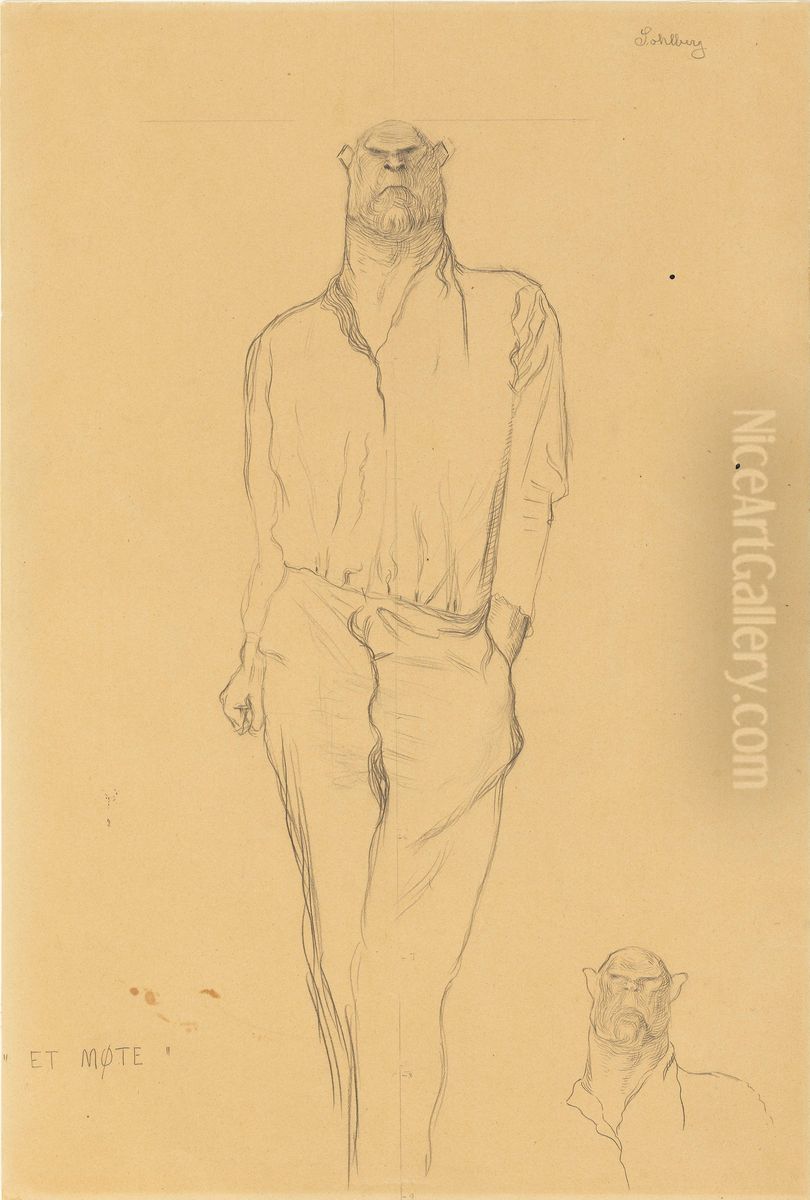 A Meeting Oil Painting by Harald Oscar Sohlberg