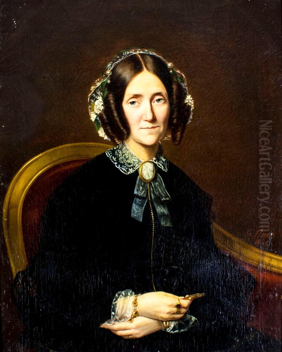 Portrait of Old Woman Oil Painting by Clarisse Amic